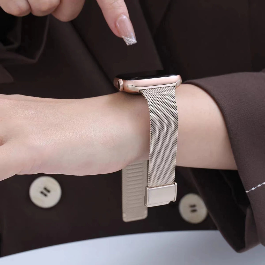 Milanese band for Apple Watch 44mm 40mm 45mm 41mm 46mm 42mm 38mm 49mm metal band Apple Watch Series 11 10 Ultra 9 8 7 6 5 SE3 band