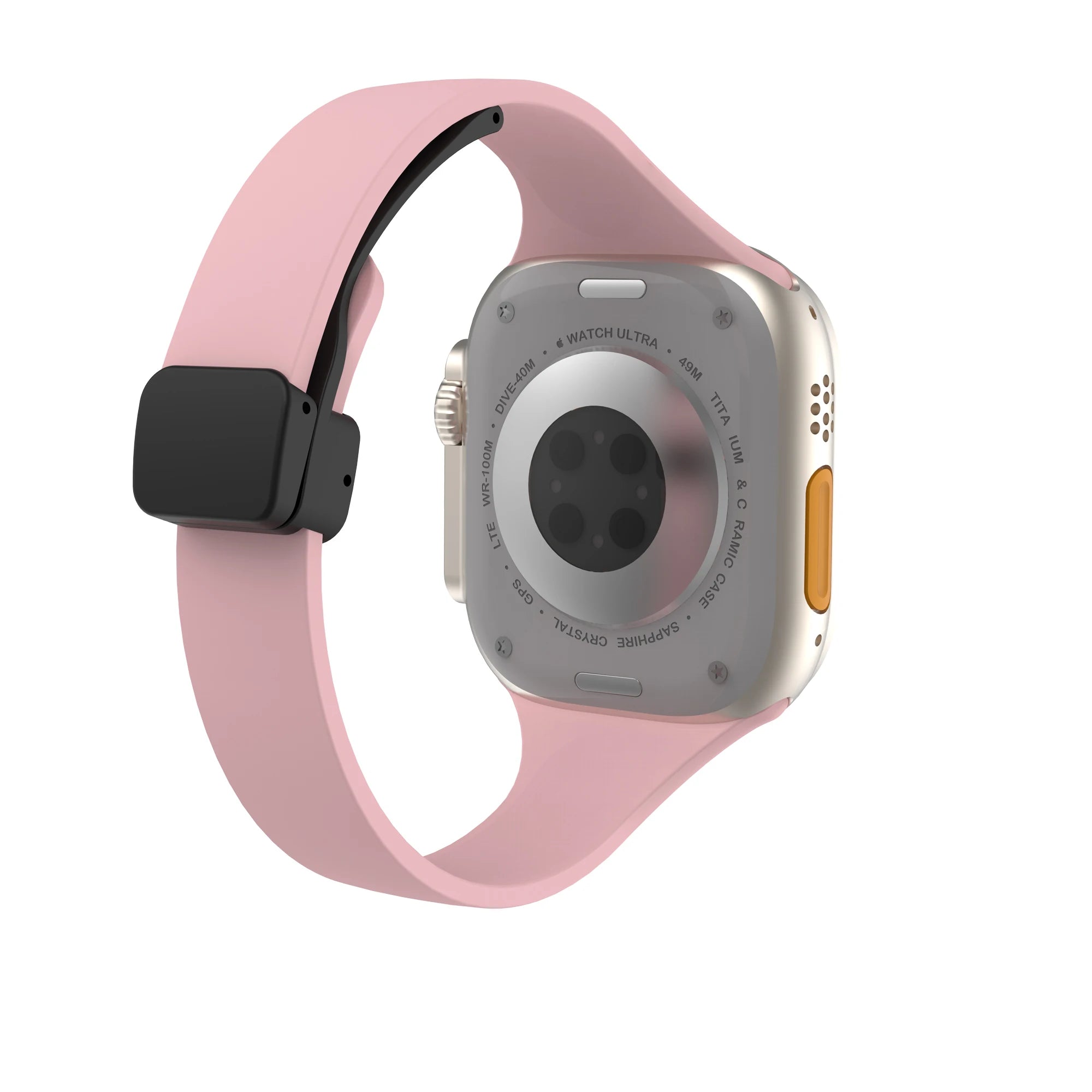 Women Slim Silicone band Magnetic Buckle band For Apple Watch Ultra 2 49mm 45mm 41mm 44mm 42mm 40mm 38mm 9 8 7 SE 6 5 4