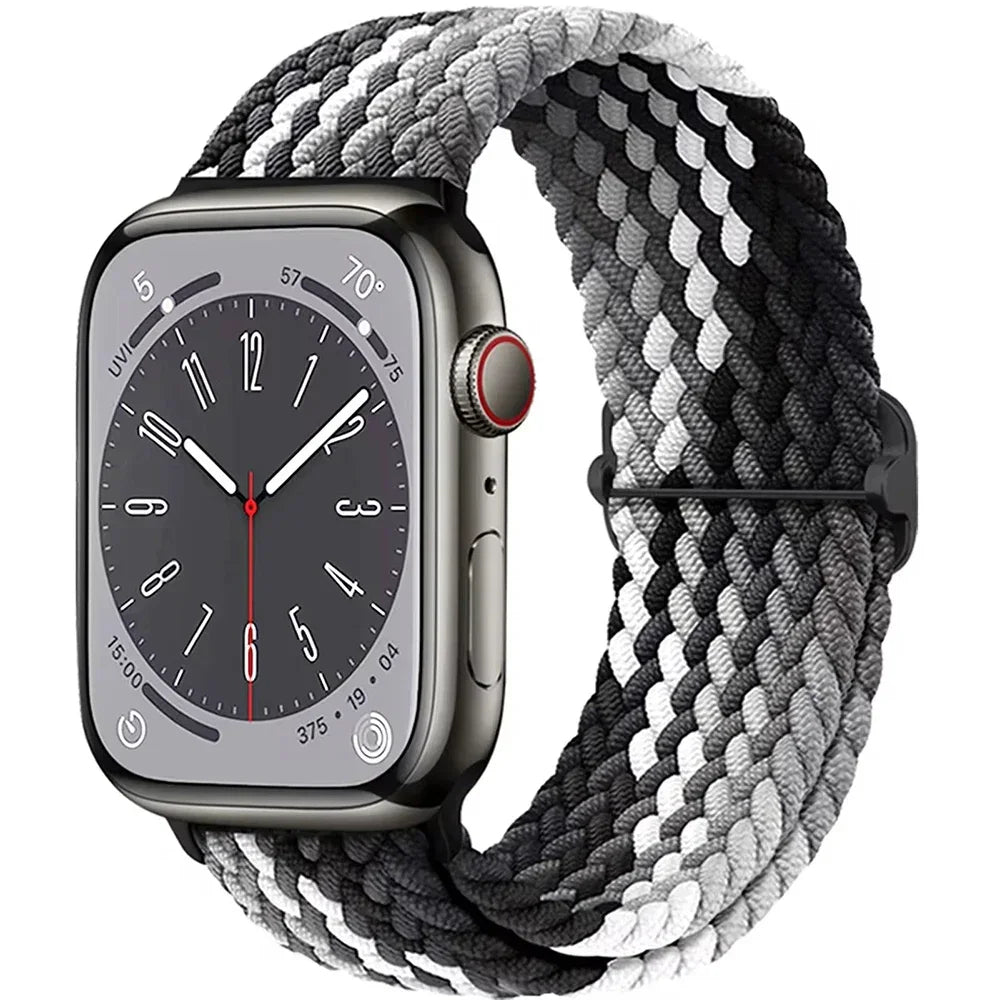 Braided band For Apple Watch band 45mm Ultra 2 49mm 44mm 40mm 41mm 42mm 46mm Elastic adjustable band Series 10 9 8 7 3 5 SE 6 4