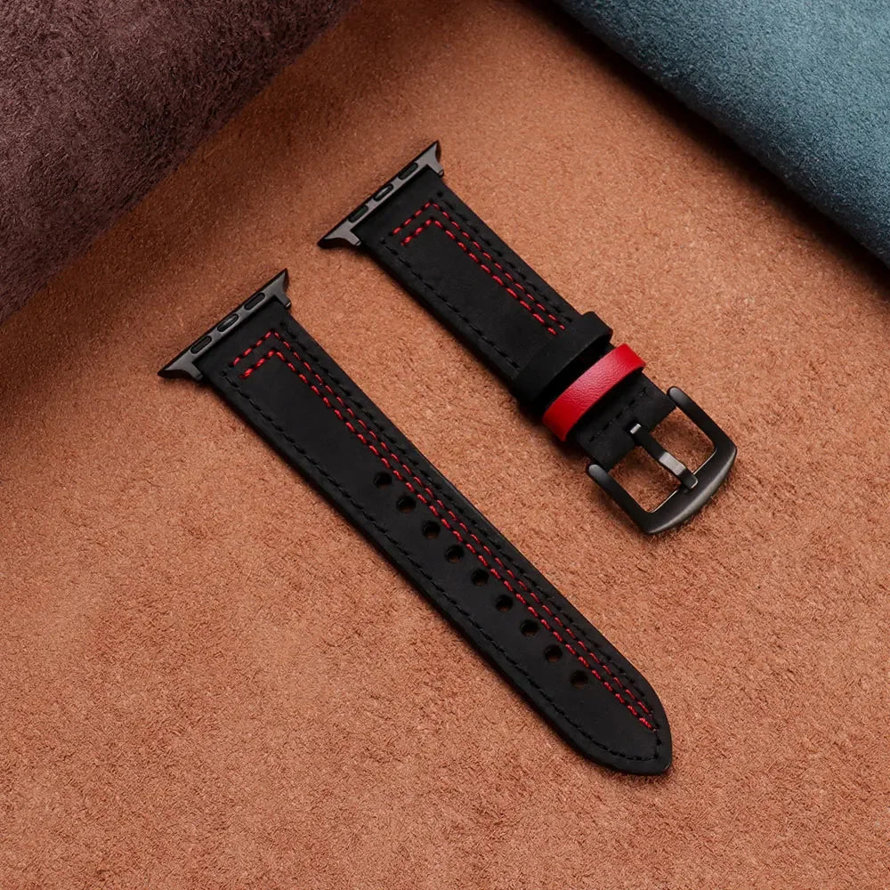 Leather loop band For Apple Watch band 40mm Ultra 49mm 41mm 42mm 38mm 46mm 44mm 45mm band Apple Watch Series 10 9 5 6 SE 8 7 3 4