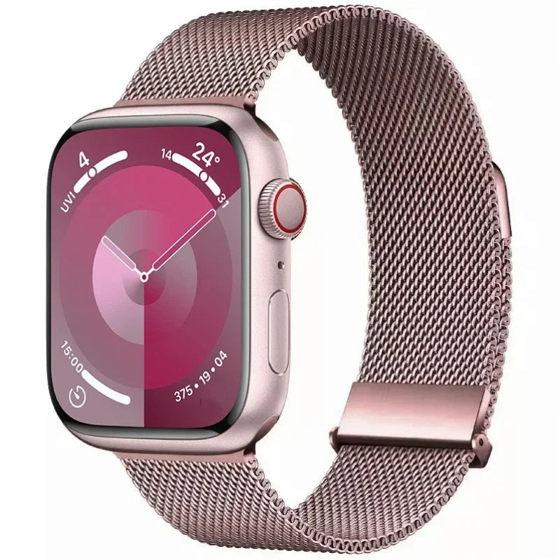 Milanese Loop band For Apple Watch Ultra 2 49mm 11 10 9 8 7 6 5 4 SE Magnetic Buckle Wristband Apple Watch 46mm 42mm 45mm 41mm 44mm 40mm