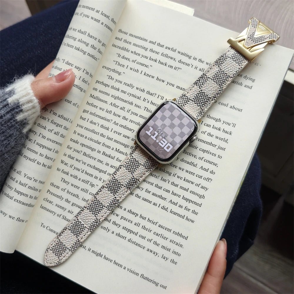 Luxury Fashion band for Apple Watch band 46mm Ultra 49mm 45mm 44mm 42mm 41mm 40mm 38mm metal Buckle band Apple Watch Series 11 10 9 8 7 6 ba