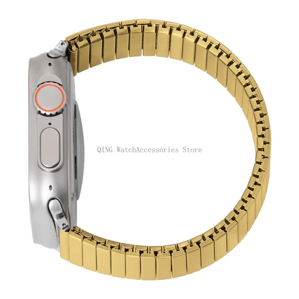 for Apple Watch band 40mm 44mm 45mm 41mm Slim metal Elastic Stretch watch band Bracele band for Apple Watch 7 6 SE 5 4 8 49mm 42mm 38mm