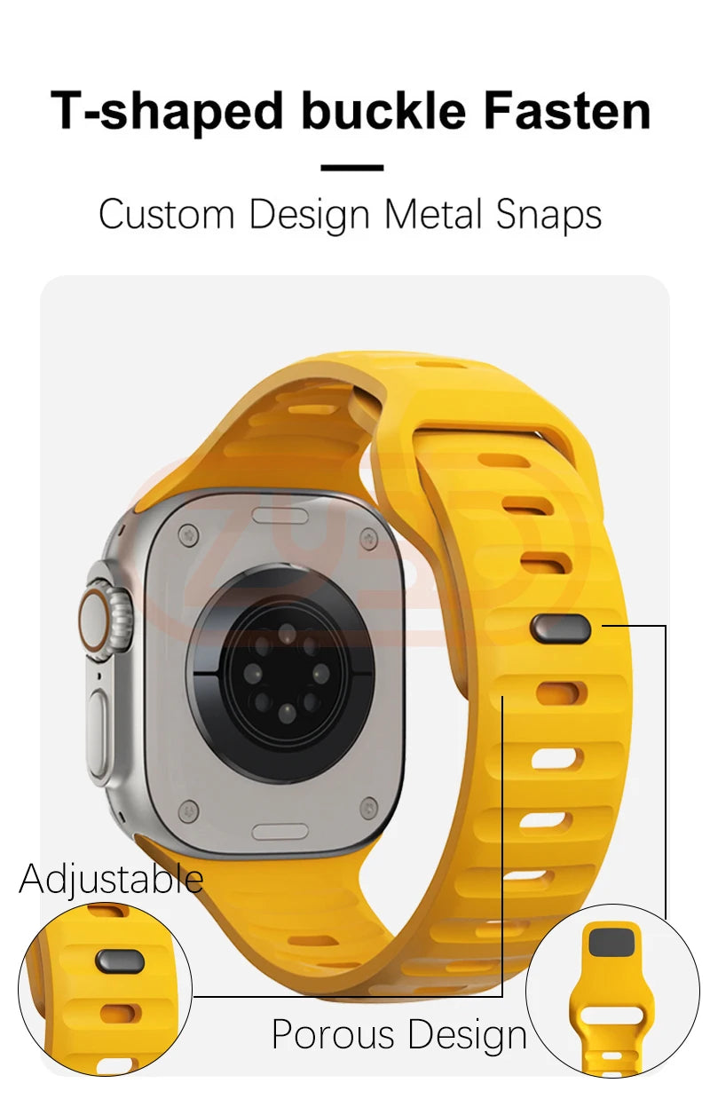 Sport band For Apple Watch Ultra 9 8 7 6 SE 5 Soft Silicone Lightweight band For Apple Watch 38mm 40mm 42mm 44mm 45mm 49mm