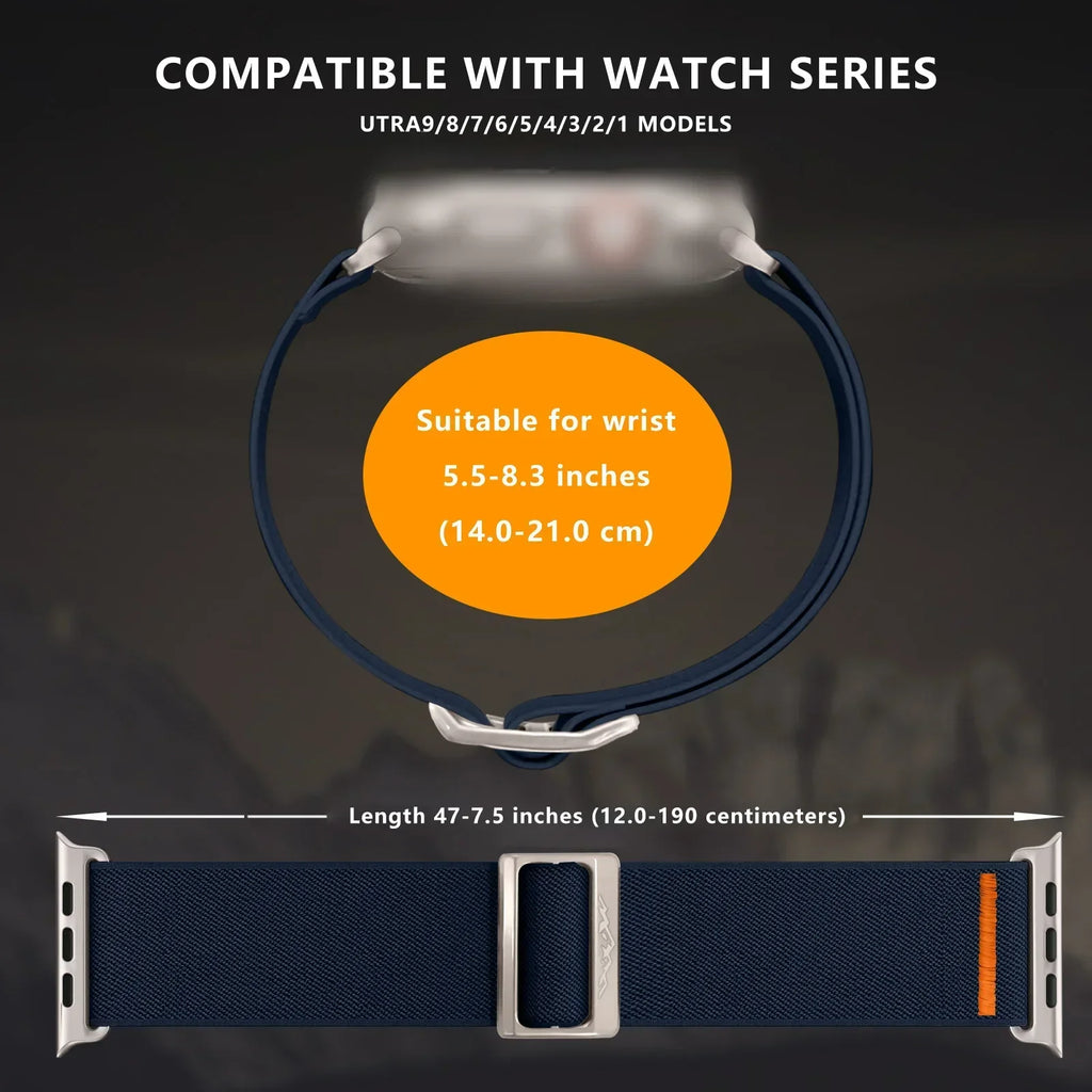 Nylon Elastic band for Apple Watch band Ultra 3 2 49mm 11 10 46mm 42mm 45mm 44mm 41mm band for Apple Watch 9 8 7 6 SE 5 4 Correa