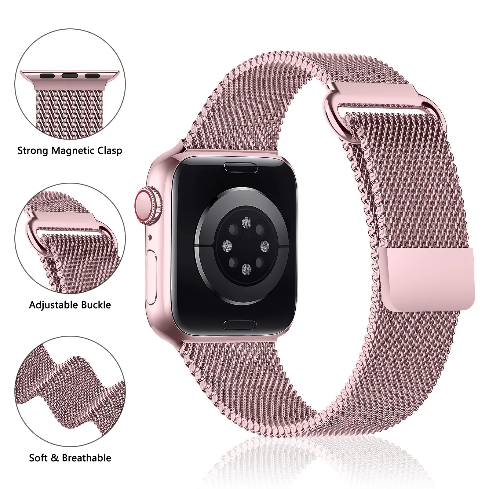 Magnetic Loop band For Apple Watch band 40mm 44mm 45mm 41mm 42mm 38mm Correa band Apple Watch Series 3 4 5 6 SE 7 8 9 Ultra 49mm