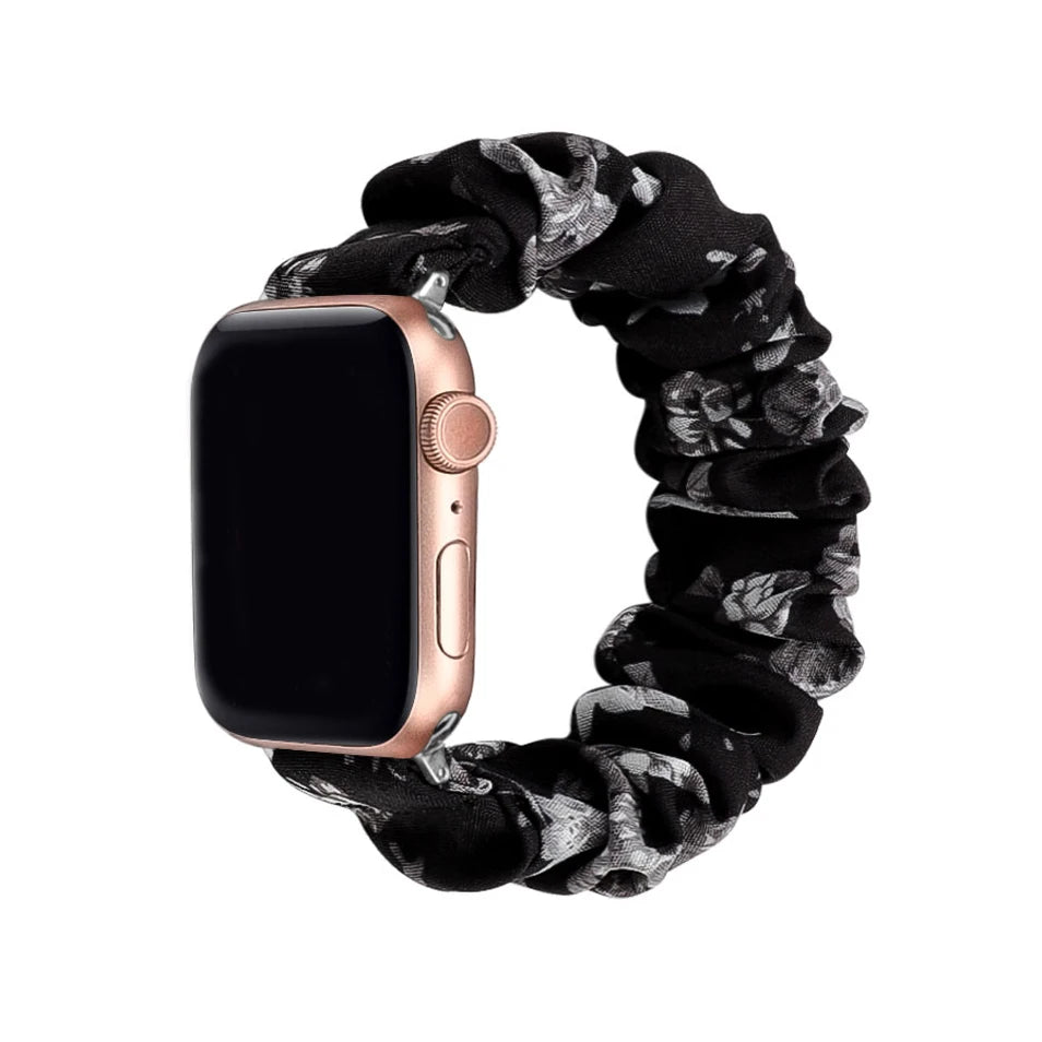 Scrunchie Compatible For Apple Watch band 49mm 40mm 41mm 38mm 42mm 44mm 45mm Cute Printed Elastic For Apple Watch Series 9 8 7 6 5 3 SE