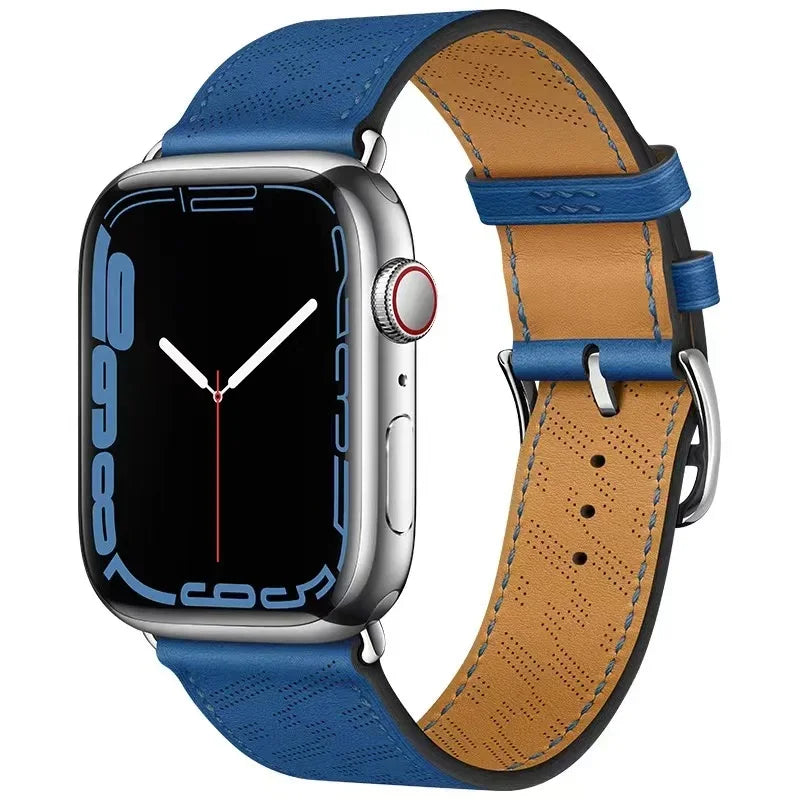 Leather band For Apple Watch Ultra 2 49mm 9 8 7 45mm 41mm High quality business wristband For Apple Watch 6 5 4 3 SE 44mm 40mm 42mm