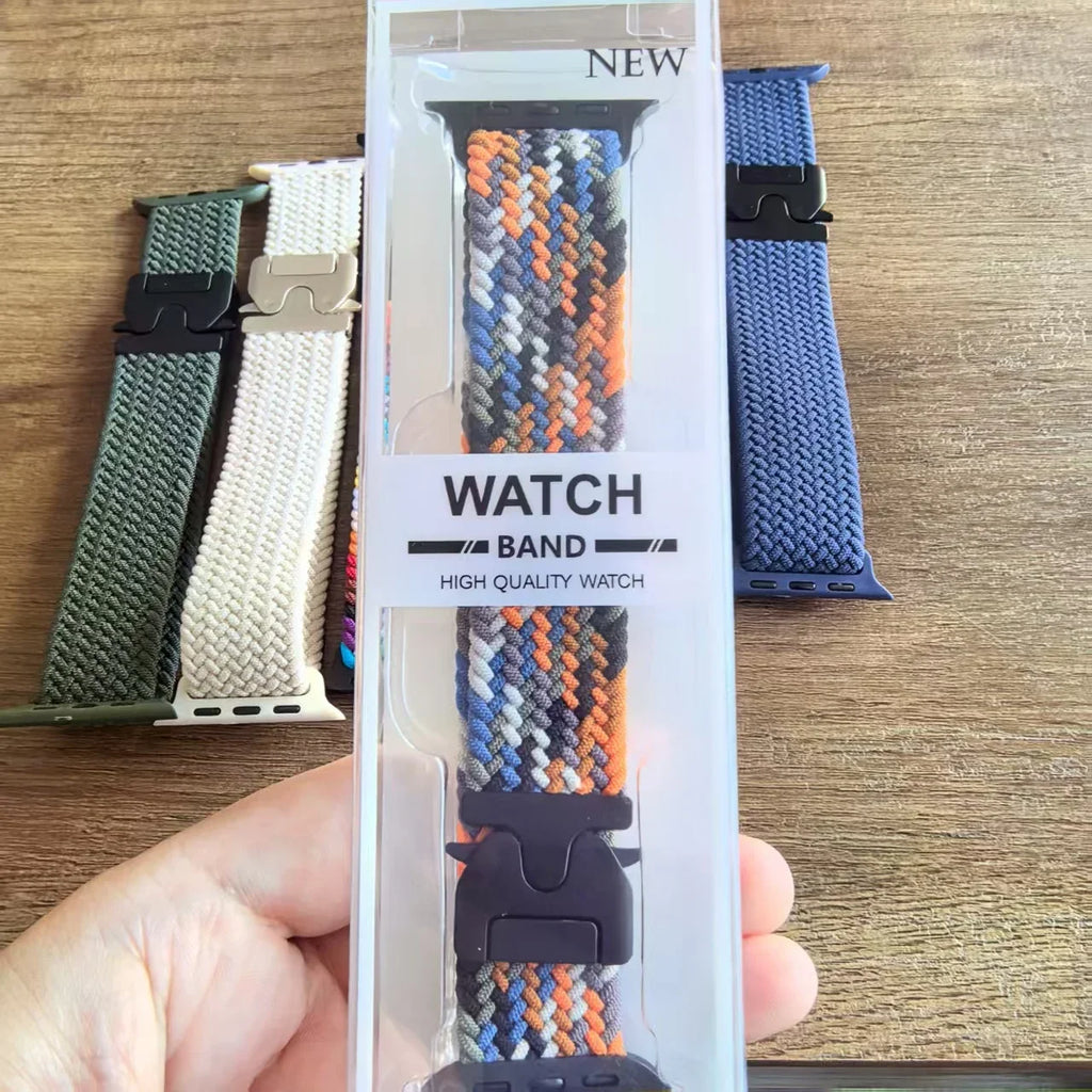 For Apple Watch Ultra 3 2 49mm 46mm 44mm 45mm 42mm 40mm 41mm Braided and Solo Loop Parachute button band Series 11 10 9 SE 8 7 6 5