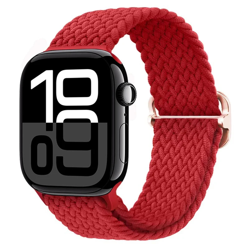 Braided Nylon band For Apple Watch Ultra 49mm 46mm 45mm 44mm 42mm 41mm 40mm Elastic band Apple Watch 11 10 9 8 7 SE 4 5 6 Belt