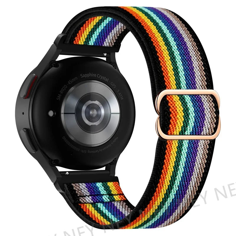 Elastic Shiny strap For Samsung Galaxy Watch 7/6/5/pro/3/4/Active 2 20mm/22mm Bohemian Pride bracelet Huawei GT 5-4-3-2-e band