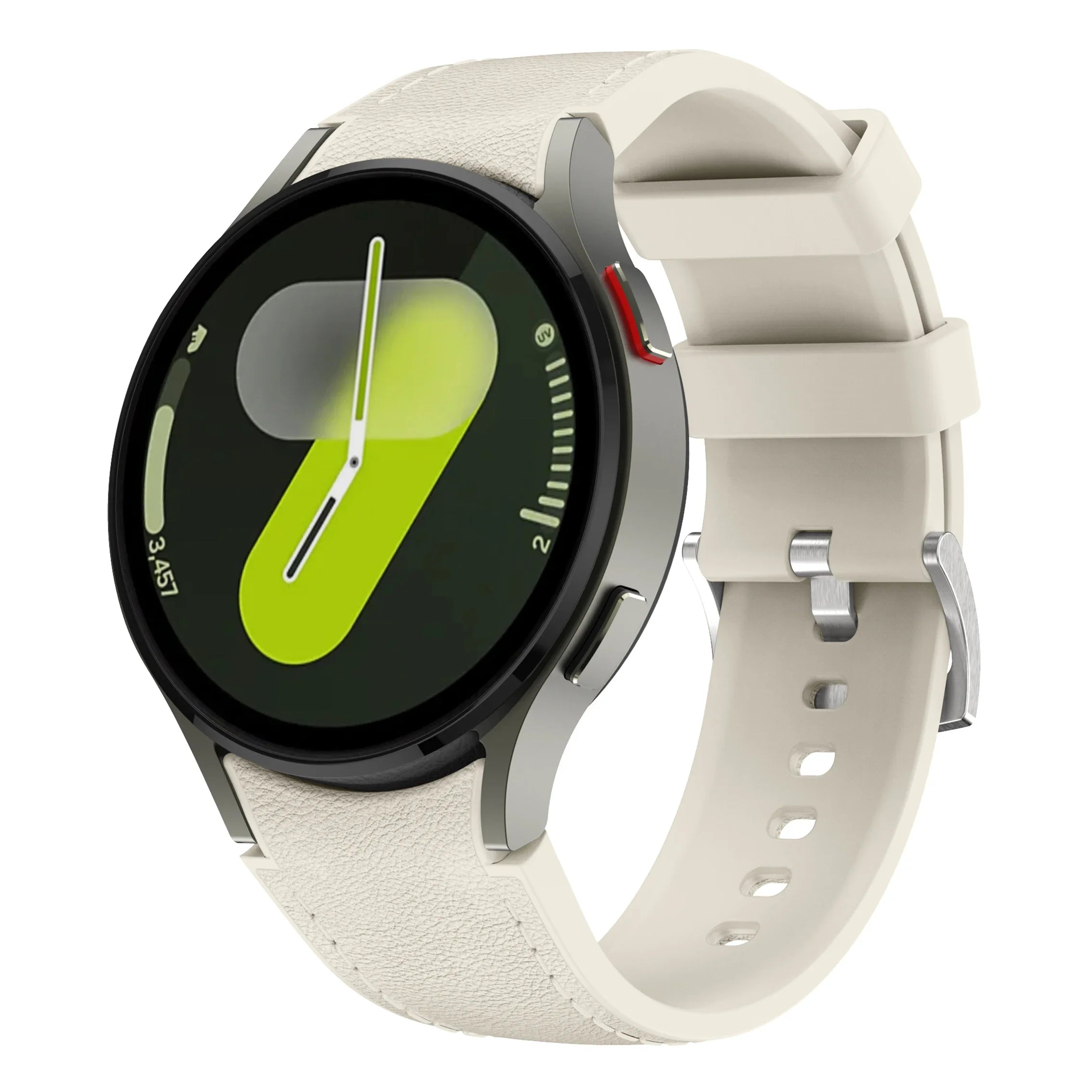 Silicone+Leather Strap for Samsung Galaxy Watch 7 6 5 4 FE 40mm 44mm No Gap Bracelet Band Watch 6 4 Classic 43/47mm 42/46mm Belt