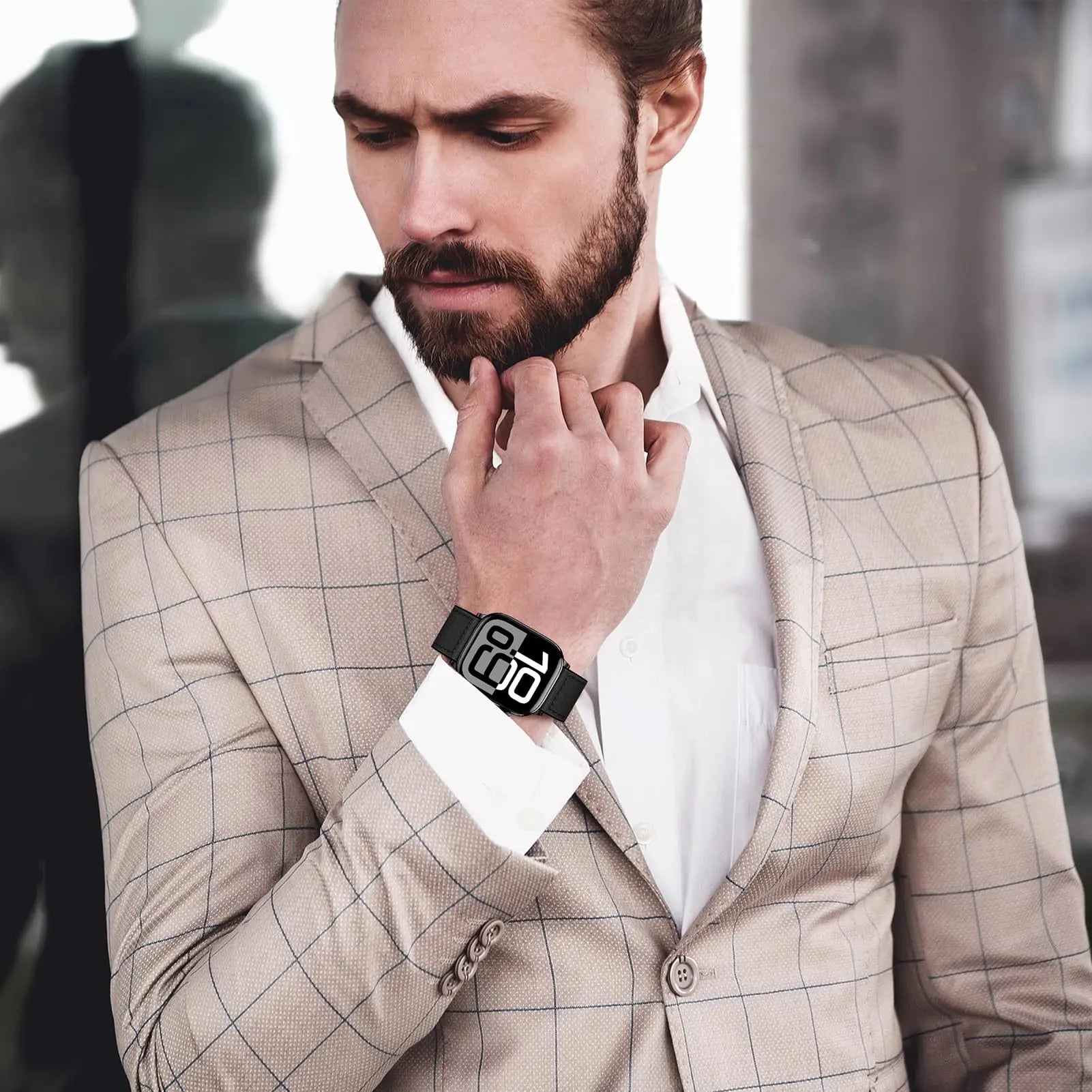 Leather Watch band For Apple Watch band 38mm 40mm 41mm 42mm 44mm 45mm 49mm Magnetic band Apple Watch Series 10 9 8 7 SE6 5 bands