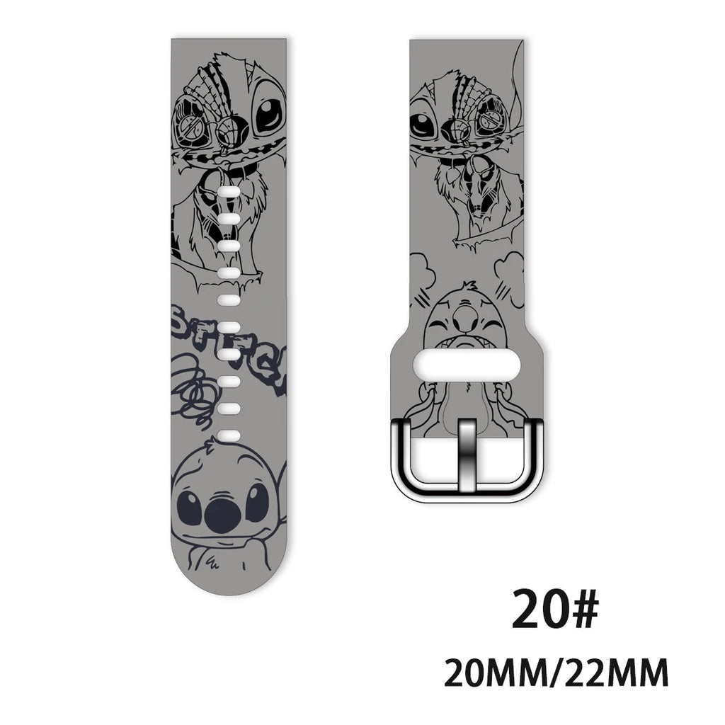 22mm 20mm Lilo & Stitch For Samsung Galaxy watch 4 classic/46mm/Active 2/3/Gear S3/amazfit bracelet Huawei watch GT 2/3 Pro band