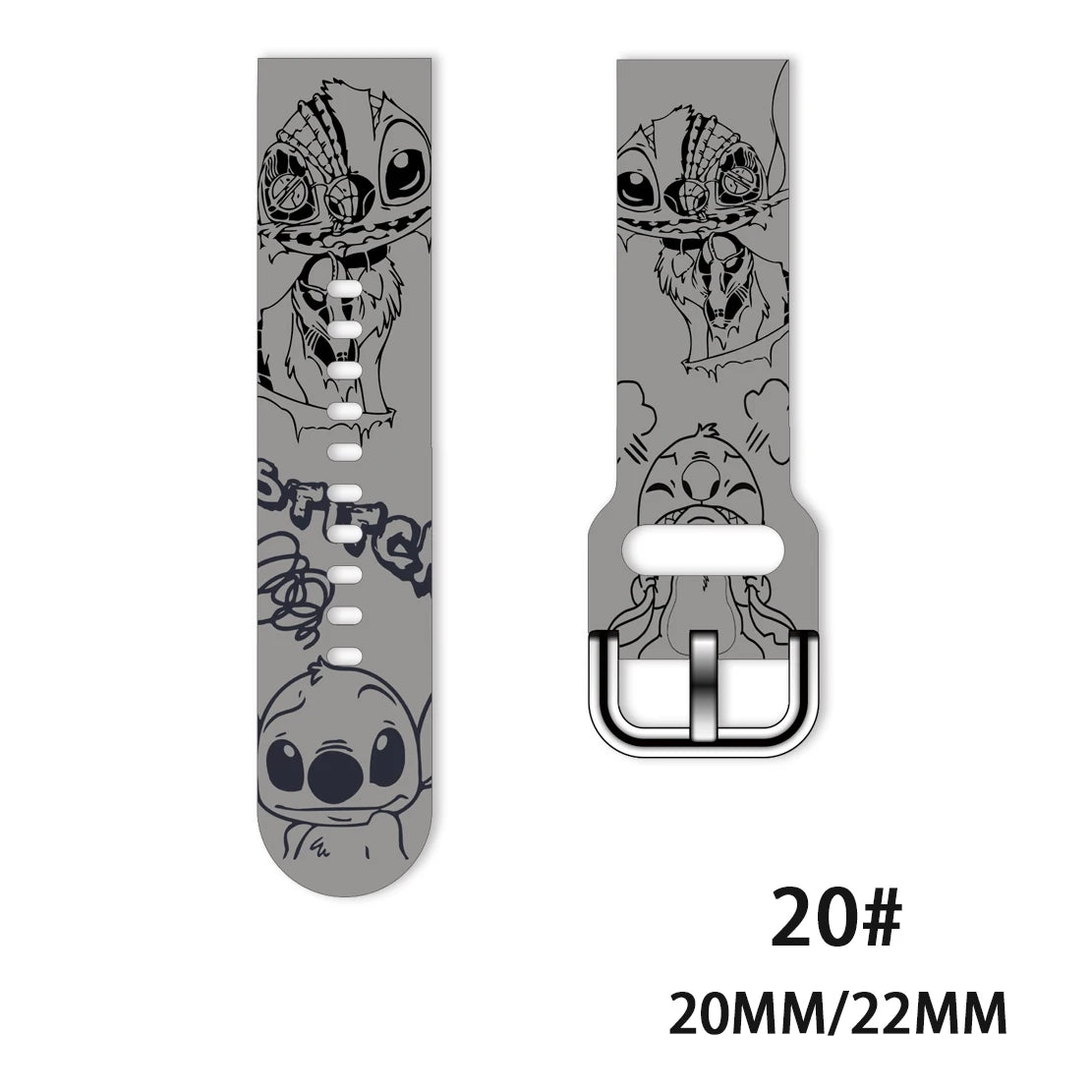 22mm 20mm Lilo & Stitch For Samsung Galaxy watch 4 classic/46mm/Active 2/3/Gear S3/amazfit bracelet Huawei watch GT 2/3 Pro band