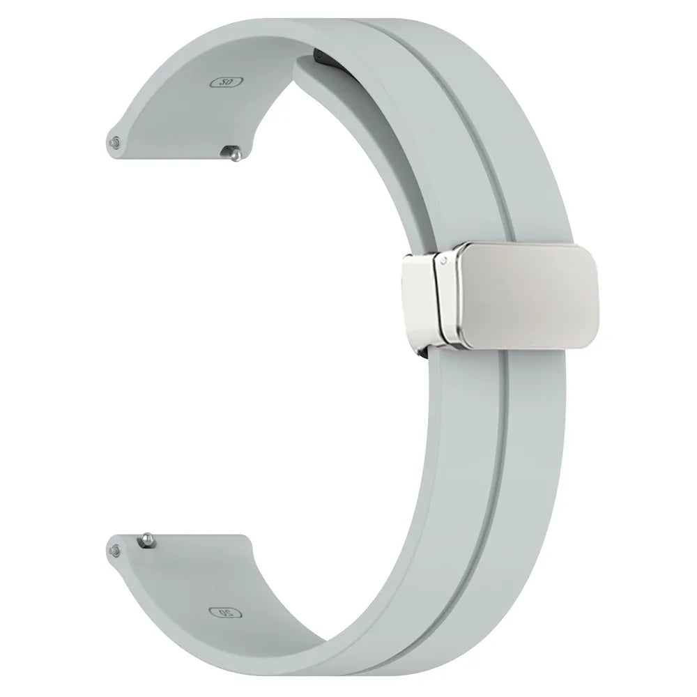 20mm 22mm Strap For Samsung Galaxy watch 4/5 pro/classic/gear s3/active 2 Sport Silicone Magnetic Buckle Huawei GT 2 2e 3 band