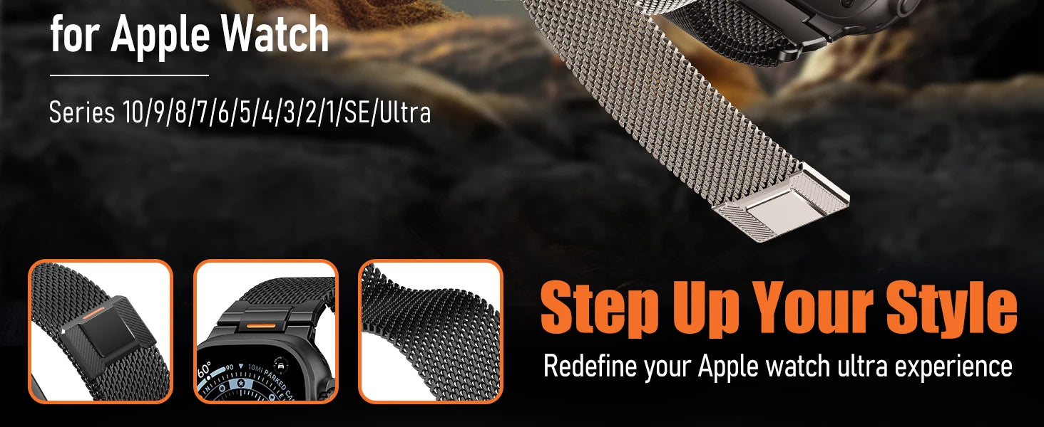 Mechanical Milanese Loop band for Apple Watch Ultra 3 band 49mm 46mm 44mm 41mm 45mm 42mm 40mm band Apple Watch 11 10 9 8 7 6 SE 3