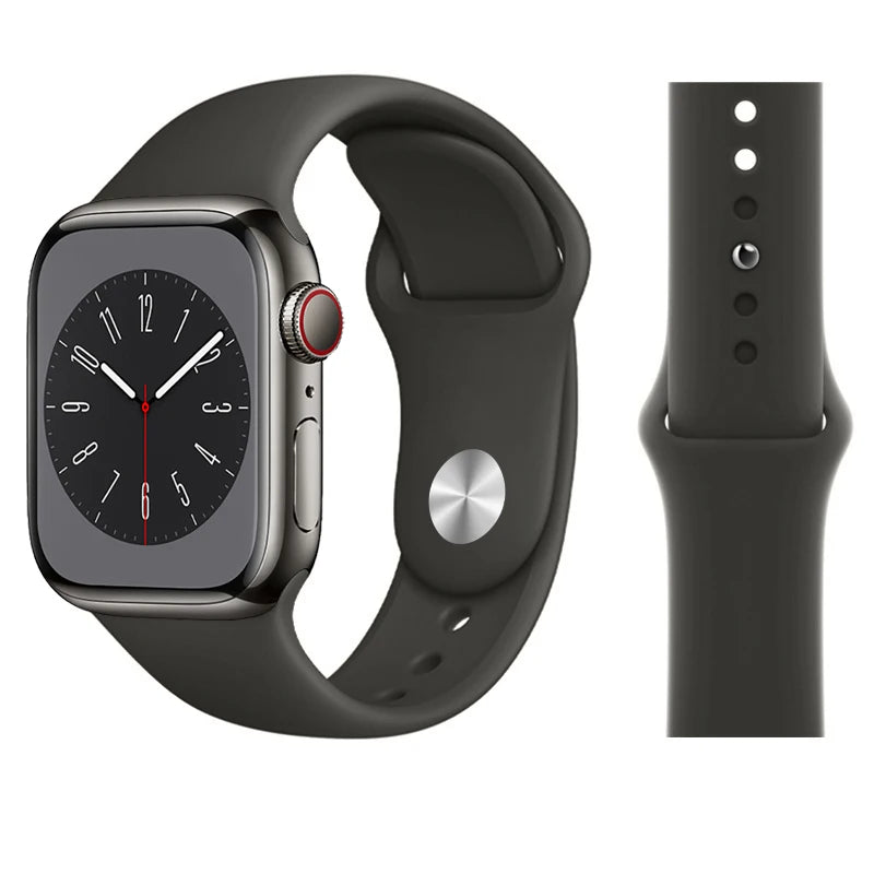 Official Silicone band for Apple Watch band Ultra 2 49mm 44mm 40mm 41mm 45mm 38mm Sport band Apple Watch Series 9 7 5 SE 10 42mm 46mm