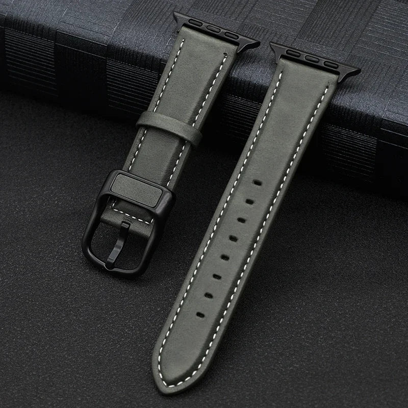 PU Leather band For Apple Watch band 44mm 45mm 41mm 40mm 42mm 46mm correa band Apple Watch Series 4 5 6 SE 7 8 9 10 Ultra 2 49mm