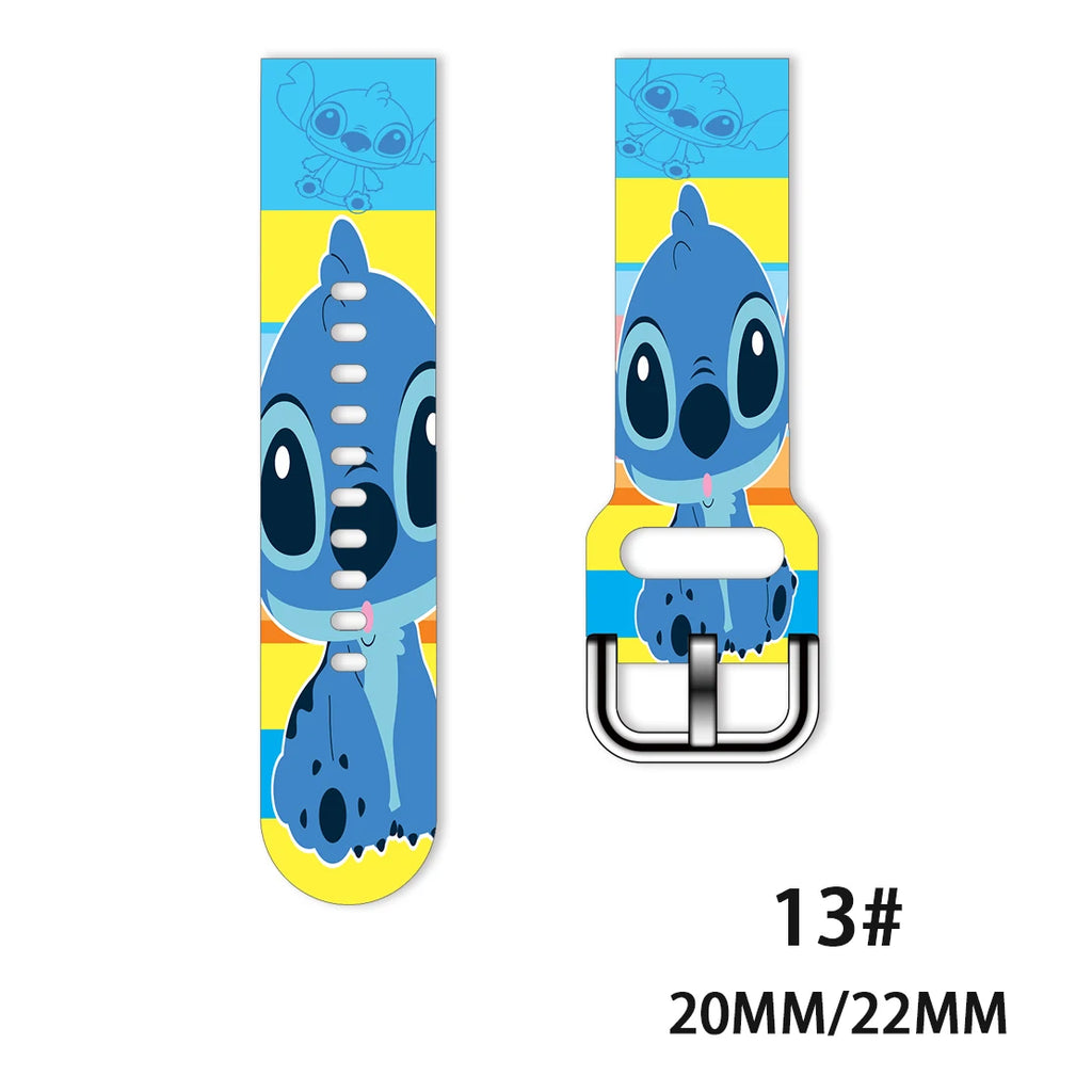 22mm 20mm Lilo & Stitch For Samsung Galaxy watch 4 classic/46mm/Active 2/3/Gear S3/amazfit bracelet Huawei watch GT 2/3 Pro band