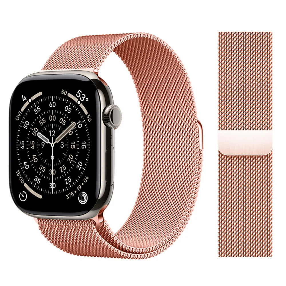For Apple Watch band 11 10 9 8 SE 46mm 42mm 44mm 45mm Ultra 3 2 49mm 41mm Milanese Loop metal band correa Apple Watch bands