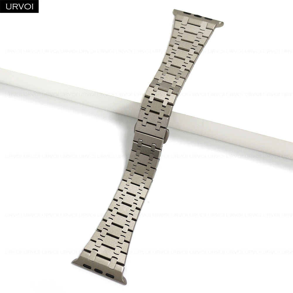 URVOI band for Apple Watch Ultra 3 2 Series 11 10 9 8 7 SE3 316L AP Stainless steel band for Apple Watch wristband butterfly buckle