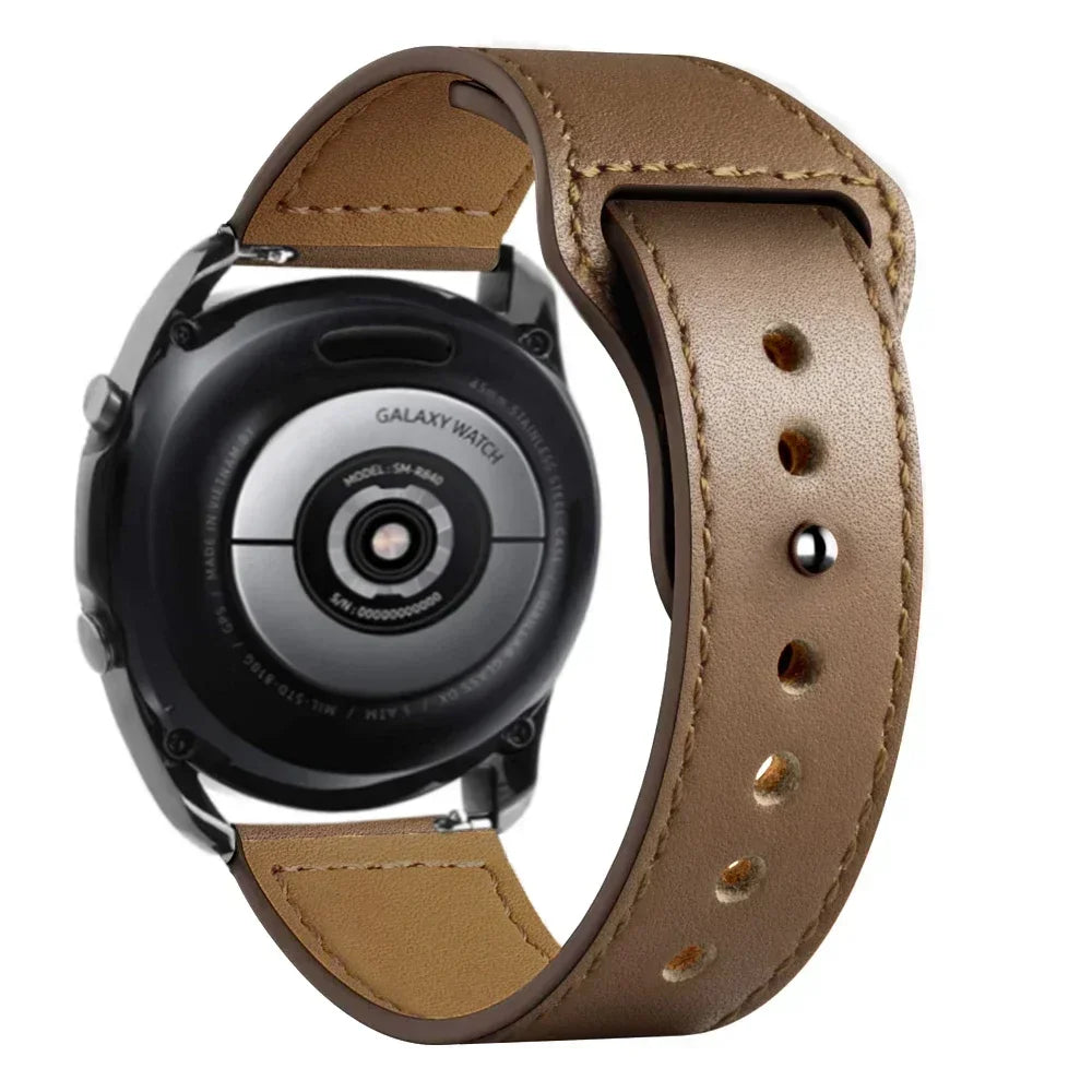 Leather strap For Samsung Galaxy watch 7/6/5/pro/4/Classic/Active 2 20mm 22mm bracelet Huawei GT/Amazfit GTS/GTR 4/3/2 mini Band