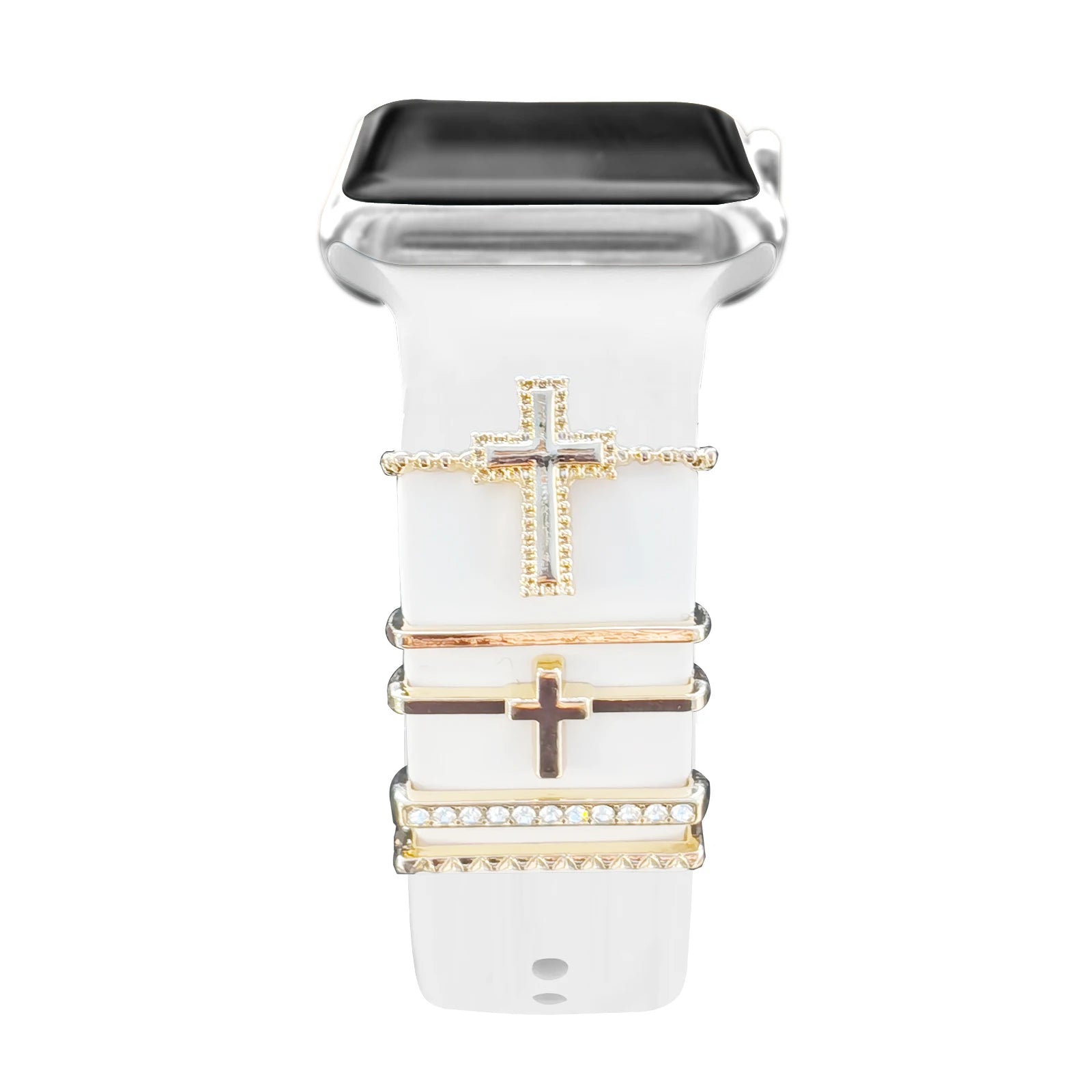 Decoration For Apple Watch band Series 8 7 6 5 4 SE 9 Accessories Diamond Jewelry Charms for Samsung Huawei watch fit 3 band