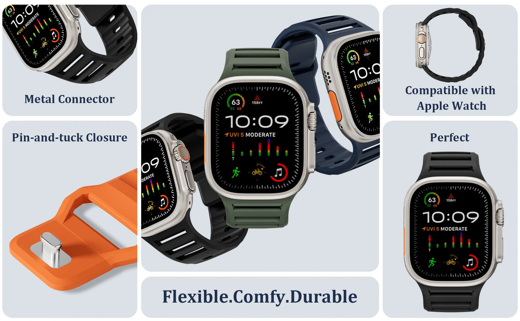 Silicone band for Apple Watch Ultra 2 3 band 49mm 45mm 44mm 42mm 46mm accessories correa band Apple Watch 11 10 9 8 7 6 SE 5 4