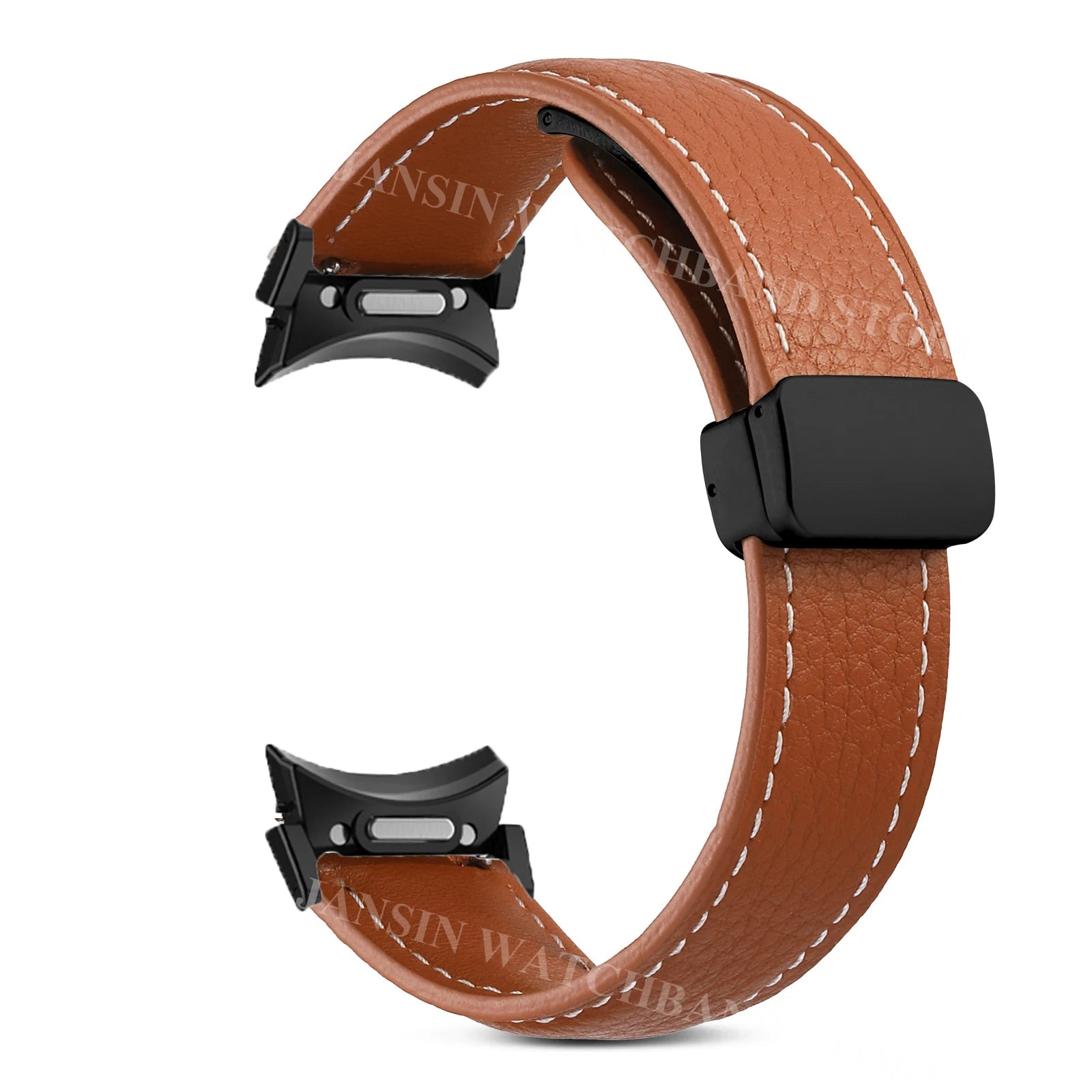 No Gaps Leather Band For Samsuang Galaxy Watch 7 6 5 4 40 44mm 5Pro Magnetic Buckle Strap Galaxy Watch 4 6 Classic 43 4742 46mm