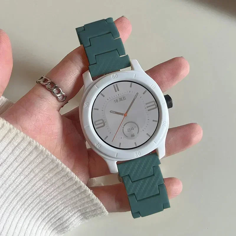 Carbon Fiber Band For Samsung Galaxy 7/FE/4/5/6/Classic 46mm/Active 2 20mm 22mm link Bracelet Huawei Watch GT 4/2/2e/3/Pro strap