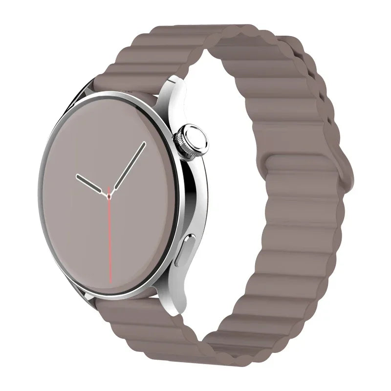 silicone strap For Samsung Galaxy watch 7/6/5/4/5pro/6-4 Classic/FE 20mm 22mm band Magnetic Loop bracelet huawei GT 4-3-pro-2e