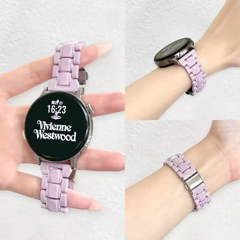 20mm/22mm Resin strap For Samsung Galaxy watch 7 6 5 pro/4-6 classic 46/42mm/Active 2 Bracelet smartwatch Amazfit Bip 6 5 Band