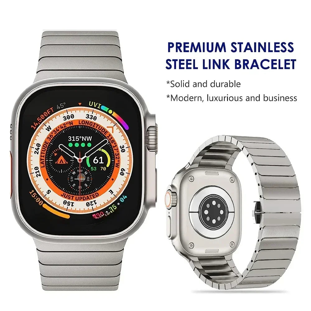 Titanium color band For Apple Watch Ultra 3 49mm 11 10 46mm 9 8 7 5 SE loop for Apple Watch 45mm 41mm 42mm 44mm stainless steel band