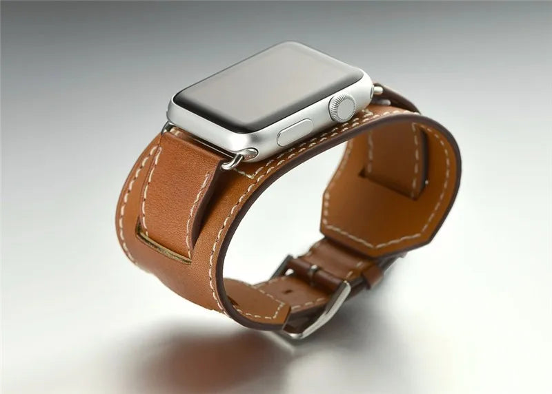 Cuff band for Apple Watch band 44mm 45mm 40mm 49mm 41mm 42mm 38mm Leather watch band Apple Watch Series 9 8 7 5 SE 6 Ultra 2 band