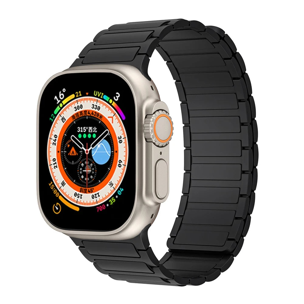 Silicone band for Apple Watch band Ultra 3 2 49mm 46mm 45mm 44mm 41mm 42mm Magnetic band for Apple Watch Series 11 10 9 8 7 6 SE 5