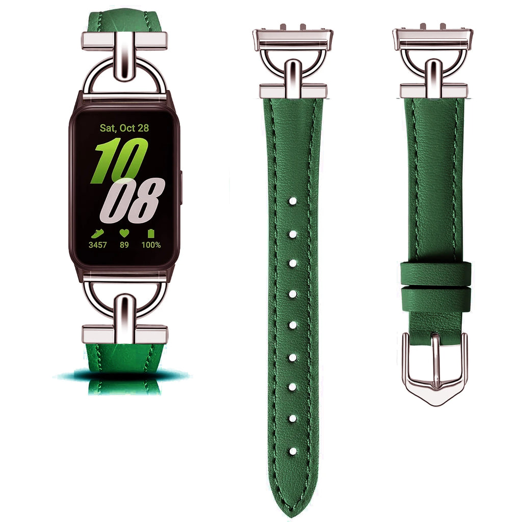 Samsung Galaxy Fit 3 Metal+Leather Strap for Samsung fit 3 Smart Watch Accessories Wristband for Galaxy Fit 3 Bracelet Belt