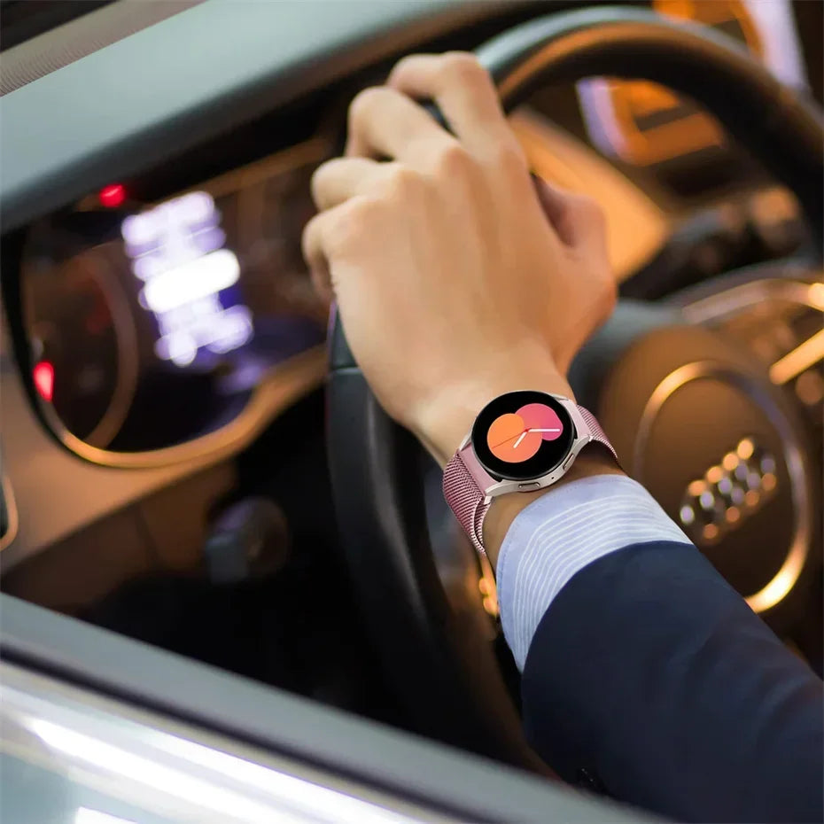 No Gaps Band For Samsung Galaxy Watch 7/FE/6/4/5/5 pro 44mm 40mm 20mm Milanese Loop Bracelet Galaxy 4-6 classic 43mm 47mm Band