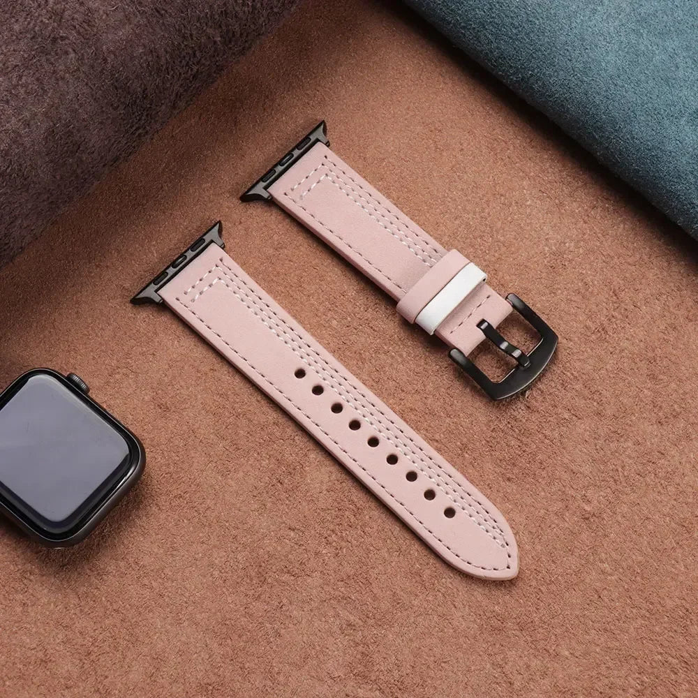 Leather loop band For Apple Watch band 40mm Ultra 49mm 41mm 42mm 38mm 46mm 44mm 45mm band Apple Watch Series 10 9 5 6 SE 8 7 3 4