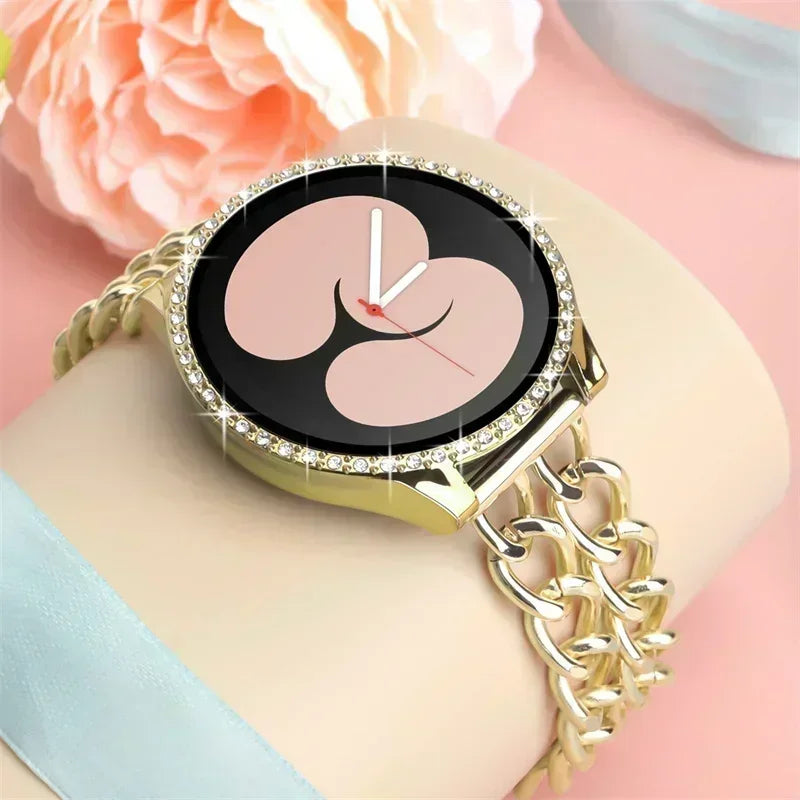 20mm 22mm Watchbands For Samsung Galaxy watch 6 5 4 Classic Metal Luxury bracelet Amazfit Bip 5/Bip3 pro/Balance/GTS/GTR 4 strap