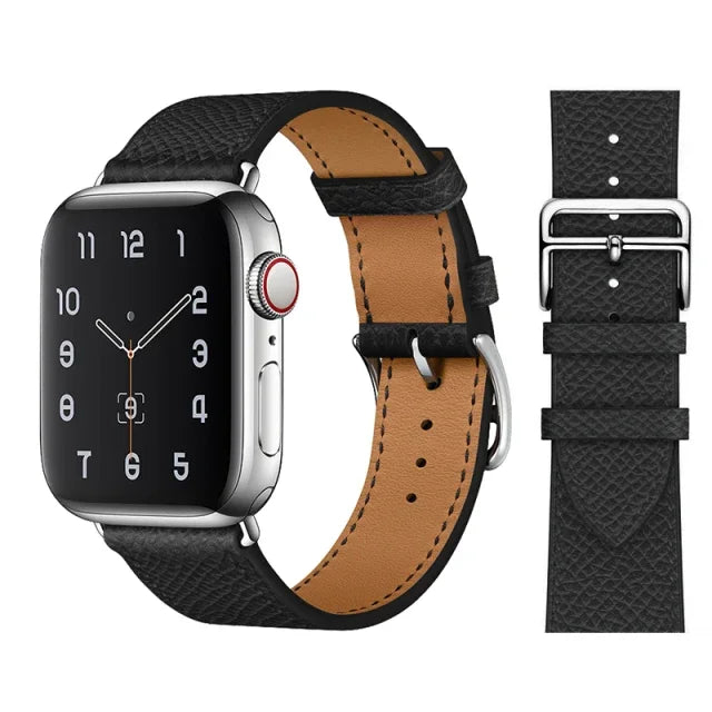Leather band For Apple Watch Ultra 2 49mm 9 8 7 45mm 41mm High quality business wristband For Apple Watch 6 5 4 3 SE 44mm 40mm 42mm
