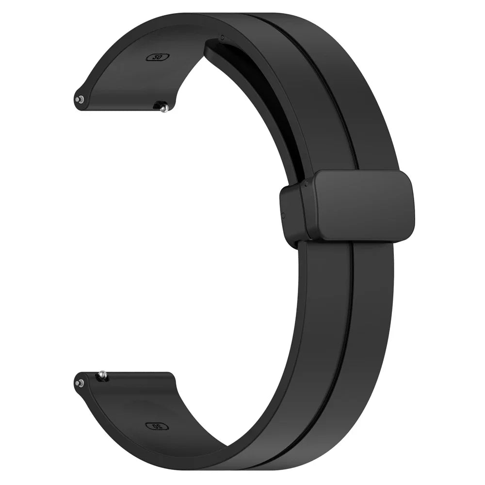 20mm 22mm Strap For Samsung Galaxy watch 4/5 pro/classic/gear s3/active 2 Sport Silicone Magnetic Buckle Huawei GT 2 2e 3 band