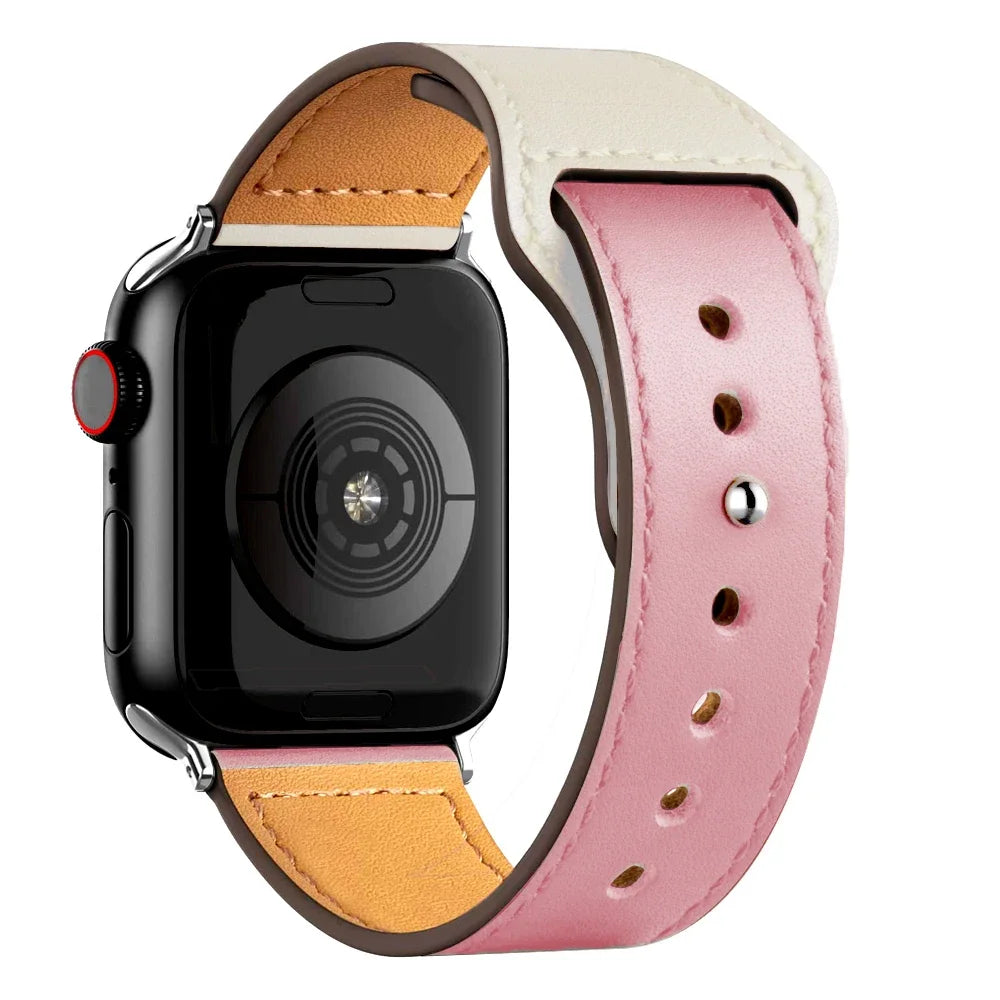 Leather band For Apple Watch Ultra 2 49mm 44mm 40mm 41mm 45mm 38mm 42mm wrist band for Apple Watch Series 9 8 7 3 4 5 6 se
