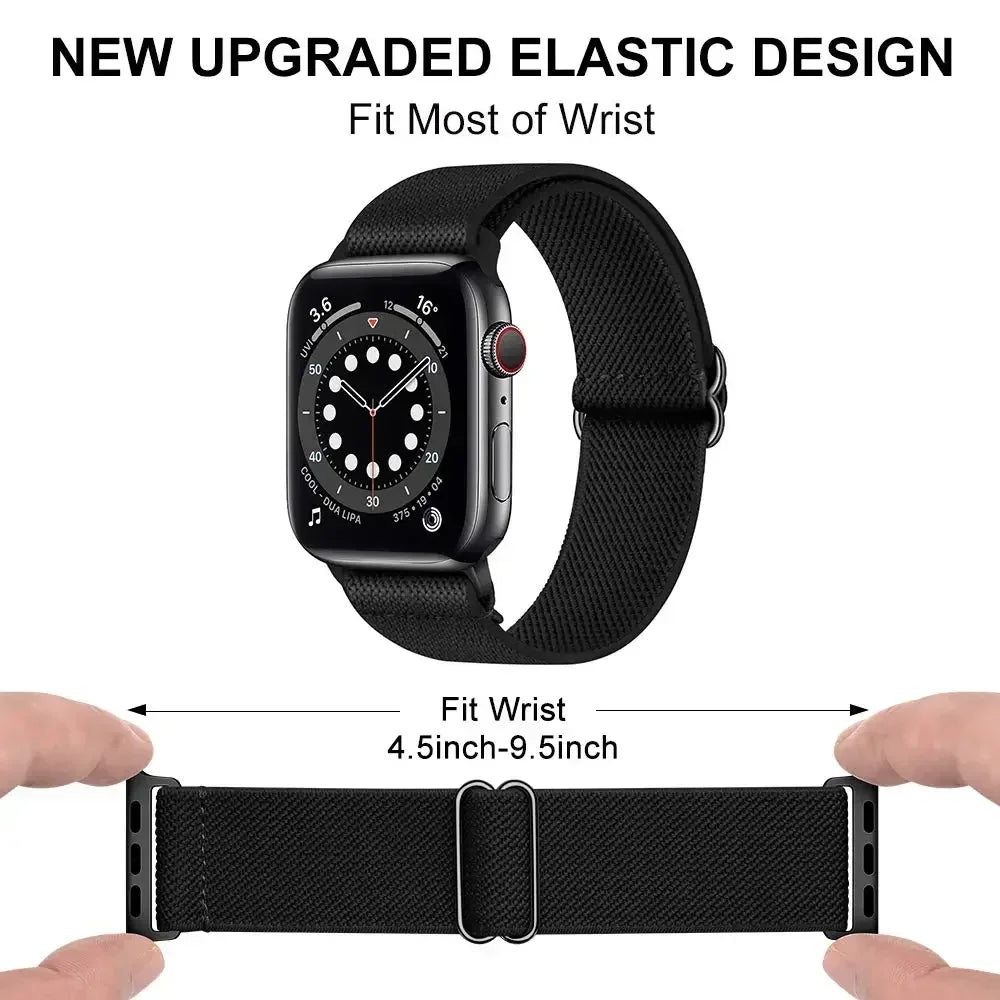 Bohemian Nylon band for Apple Watch Ultra 2 49mm 42mm 45mm 38mm 40mm 41mm 44mm Elastic Shiny band Apple Watch Series 10 9 8 7 6 5 4 3 SE