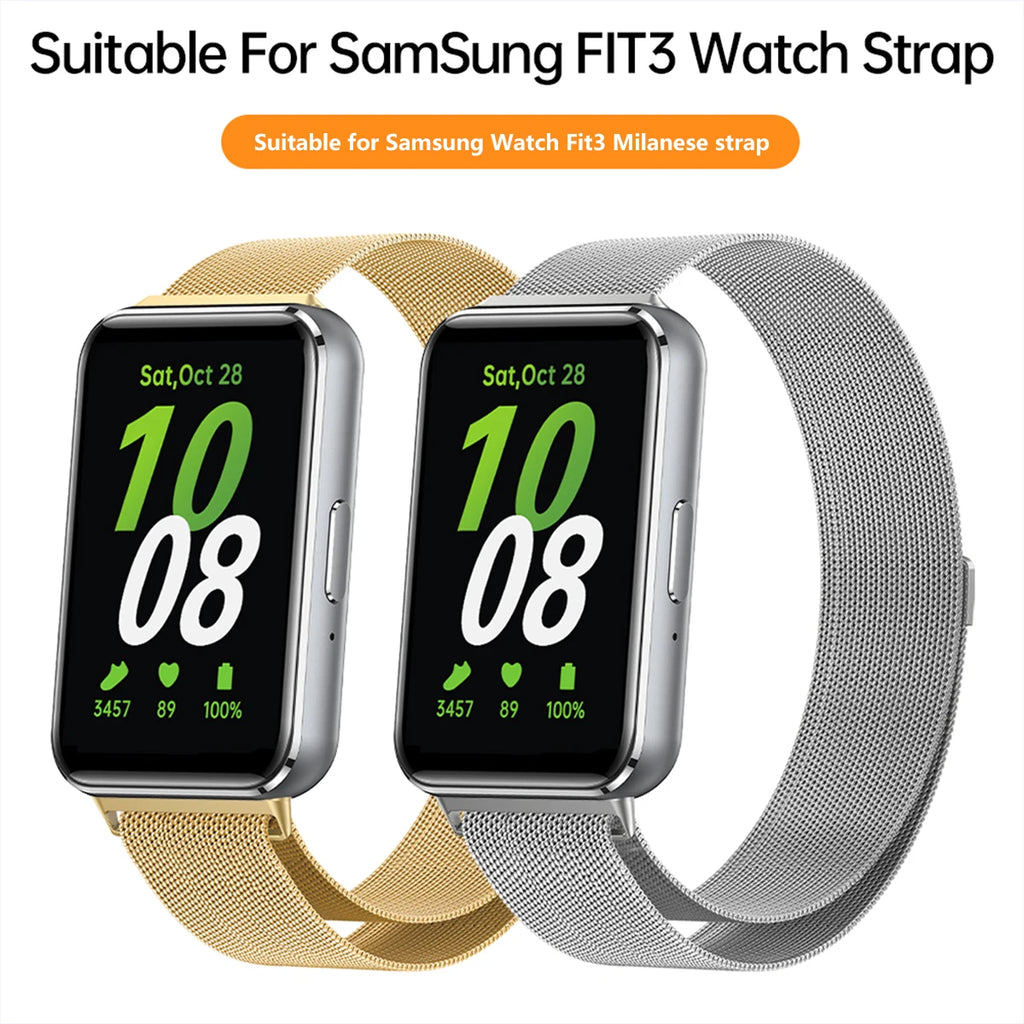 Magnetic Strap for Samsung Galaxy Fit 3 Milanese Loop Stainless Steel Bracelet Correa For Samsung Galaxy Fit 3 Band Accessories