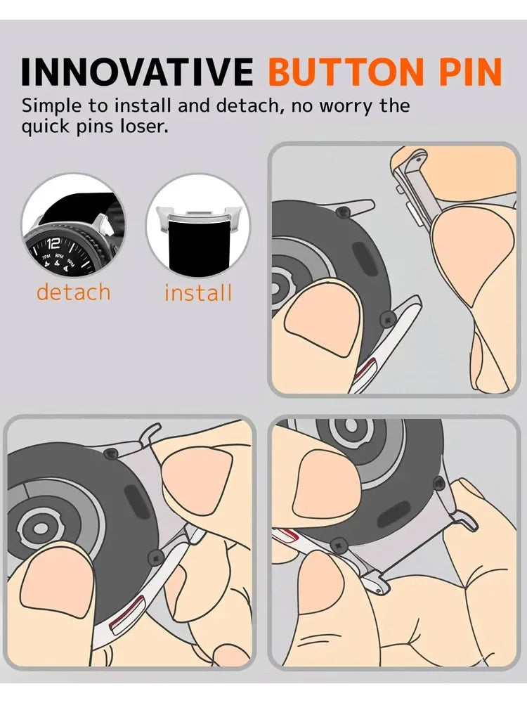 Magnetic Loop Strap for Samsung Galaxy Watch 8/8 Classic Sports Silicone Replacement Bracelet 46mm 40mm 44mm No Gaps WatchBand