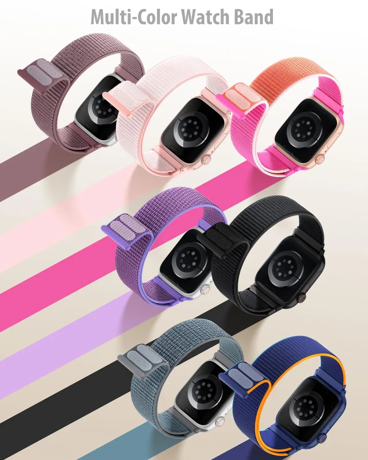 Nylon Loop band for Apple Watch band 46mm 40mm 41mm 42mm 44mm 45mm 38mm Adjust band for Apple Watch Ultra 49mm 8 7 6 SE 5 4 Band