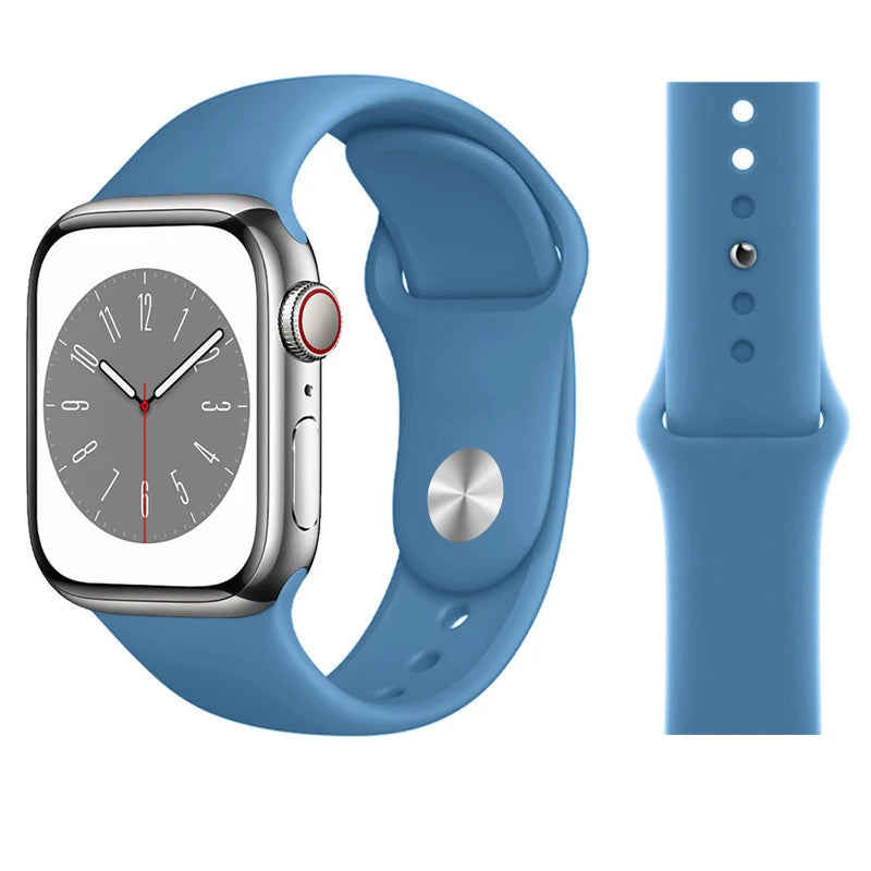 Silicone band For Apple Watch band 45mm 46mm 44mm 41mm 40mm 42mm Sport Correa band Apple Watch Series 11 10 SE 9 8 7 6 5 Ultra 3