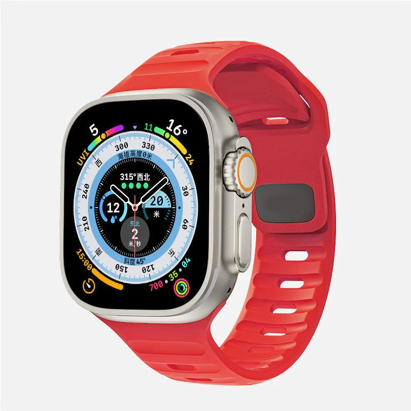 band For Apple Watch band 49mm 44mm 45mm 41mm 40mm 42mm 38mm Soft Silicone sport band Apple Watch Serise 8 7 SE 6 5 9 Ultra 49mm