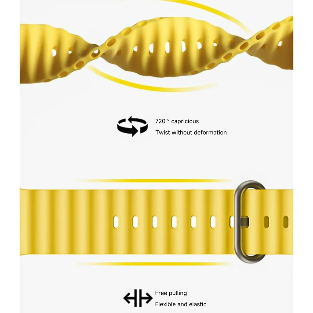 Silicone Ocean band for Apple Watch band Series Ultra 11 9 8 7 6 5 4 10 SE Apple Watch band 42mm 44mm 45mm 49mm 40mm 41mm 46mm bands